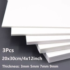 3Pcs 8"x12" PVC Foam Board Plastic Expansion Sheets Craft Model Thick 3/5/7/9mm