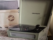 Crosley Suitcase Record Player Turntable Bluetooth Built-in Speakers Sage Green