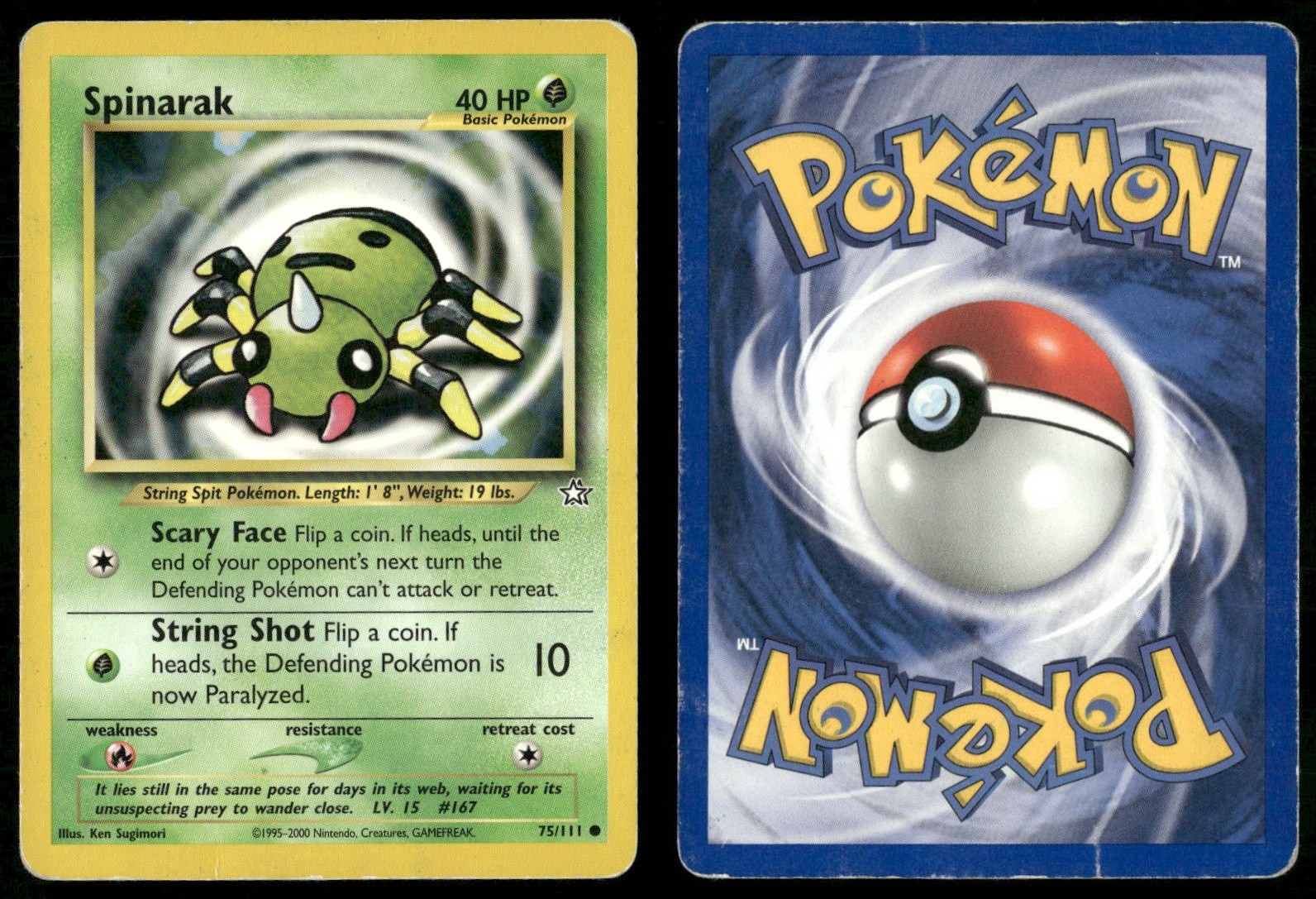 ✰ SPINARAK 75/111 COMMON NEO GENESIS POKEMON ✰ DMG