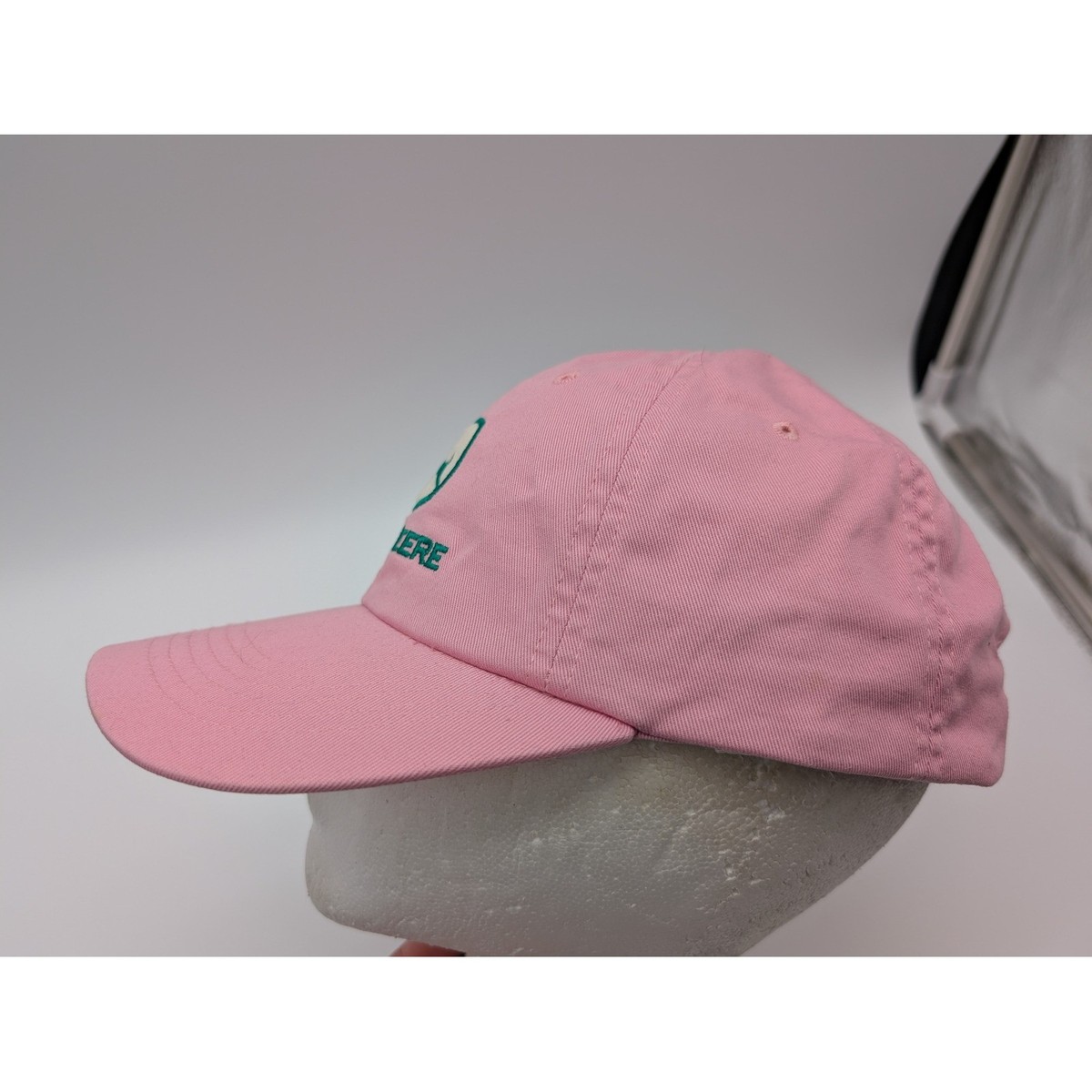John Deere Pink Cotton Adjustable Baseball Cap Hat Embroidered Logo MPC View 2