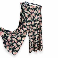 Vintage Carole Little 100 Rayon Crepe From Germany Wide Leg Size 8 Boho Pants