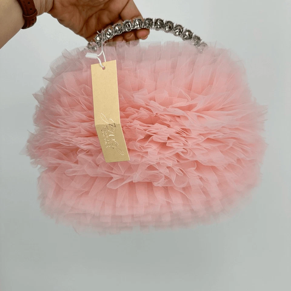 Bolsa de babado Anthropologie Badgley Mishka Jazzie chiffon embreagem casamento formatura - Imagem 3 de 4