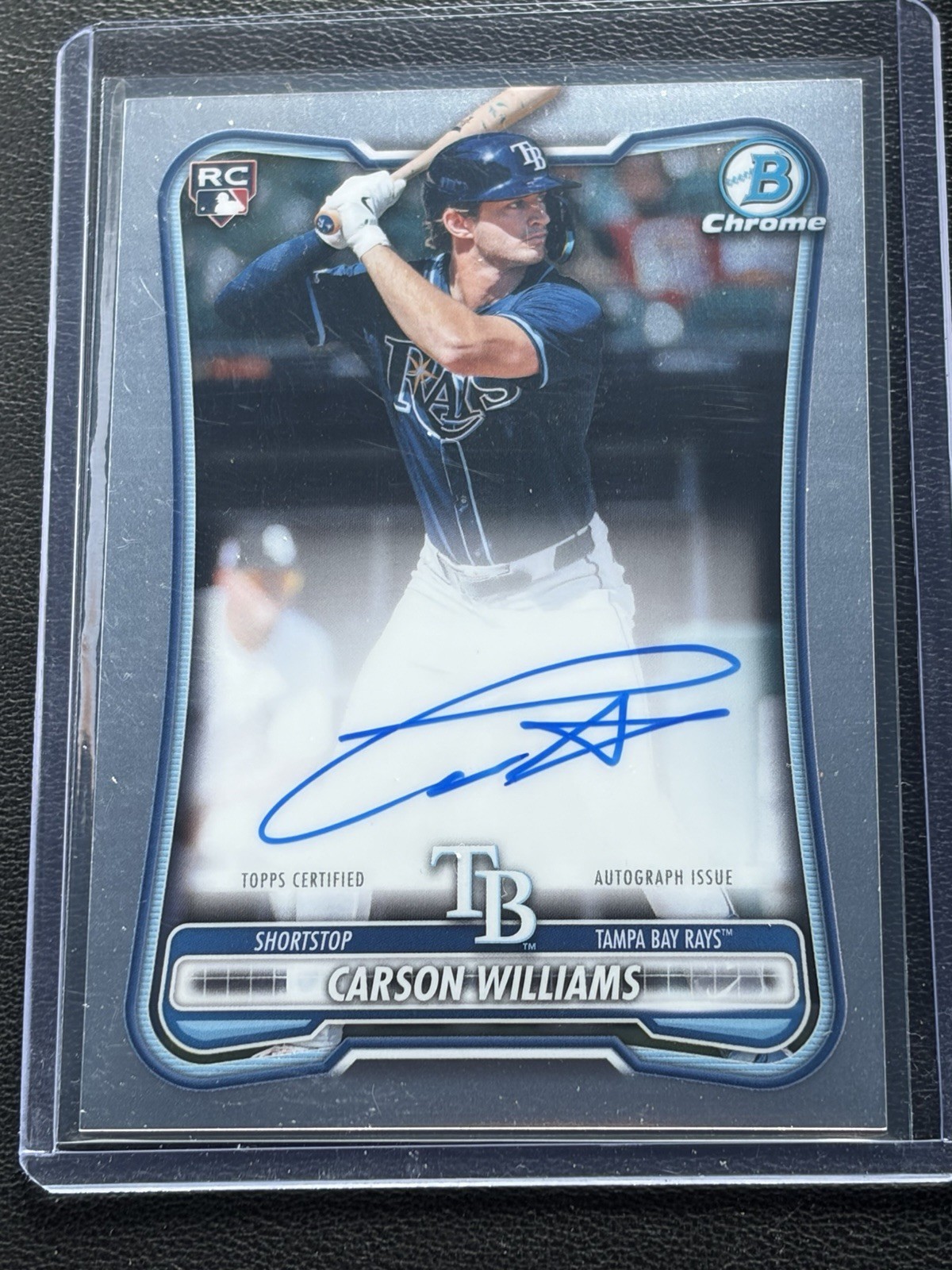 Carson Williams 2026 Bowman Chrome Base Auto Tampa Bay Rays #CRA-CWI