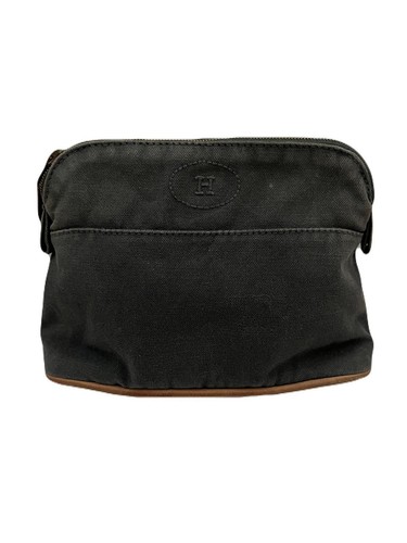 HERMÈS Make Up Bag Cotton Gray USED E0328-3