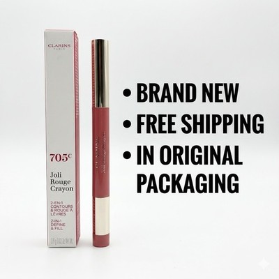 Clarins Joli Rouge Lip Crayon Pen 2 in 1 Define Fill 705C SOFT BERRY
