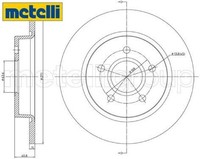2X Bremsscheibe Metelli 23-1242C 2 Bremsscheiben Hinterachse Hinten FüR Ford
