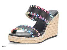 KARL LAGERFELD Women's Carcel Double Strap Espadrille Wedge Sandal size7
