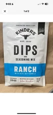 2 Kinder's Premium Quality Ranch Dip&Seasoning Mix Buttermilk Gluten Free 1oz