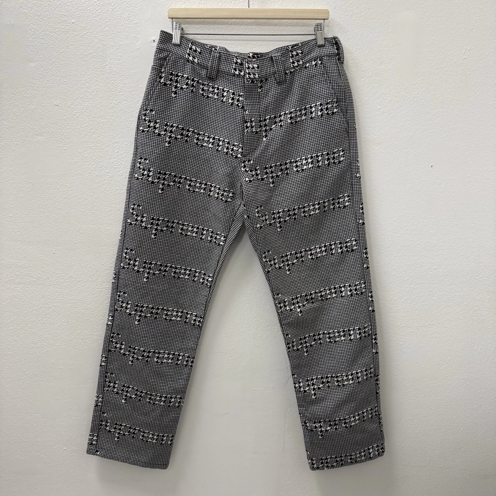 Pantalon de travail Supreme 20AW noir pied de poule homme taille 32
