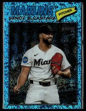 2026 Topps Heritage #76 Sandy Alcantara Chrome Light Blue Sparkle Refractors