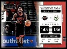 2021-22 Panini Contenders Ticket Game Night Ticket Kevin Porter Jr. Houston