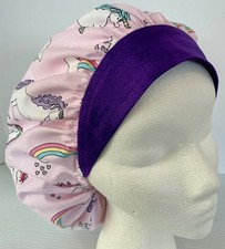 Pink Unicorn Print Size Medium Medical Bouffant Scrub Cap Surgery Hat