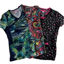 Lot Of 3 Koi Betsey Johnson Cherokee Women's V-Neck Medical Scrubs Tops XS