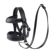 LeMieux Toy Pony Double Bridle - Functioning Leather Bridle - Black - Ages 8 