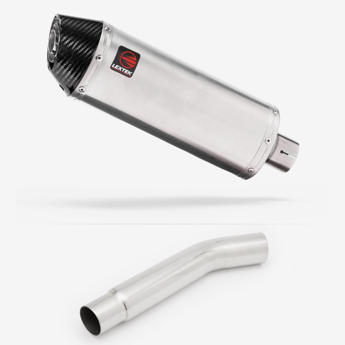 Lextek Stainless Steel RP2 Brushed 300mm Exhaust with Link Pipe Silencer Rear