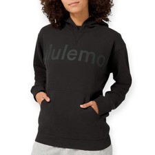 Lululemon 10 All Yours Hoodie Graphic Black on Black Logo Sweatshirt W3DLTS
