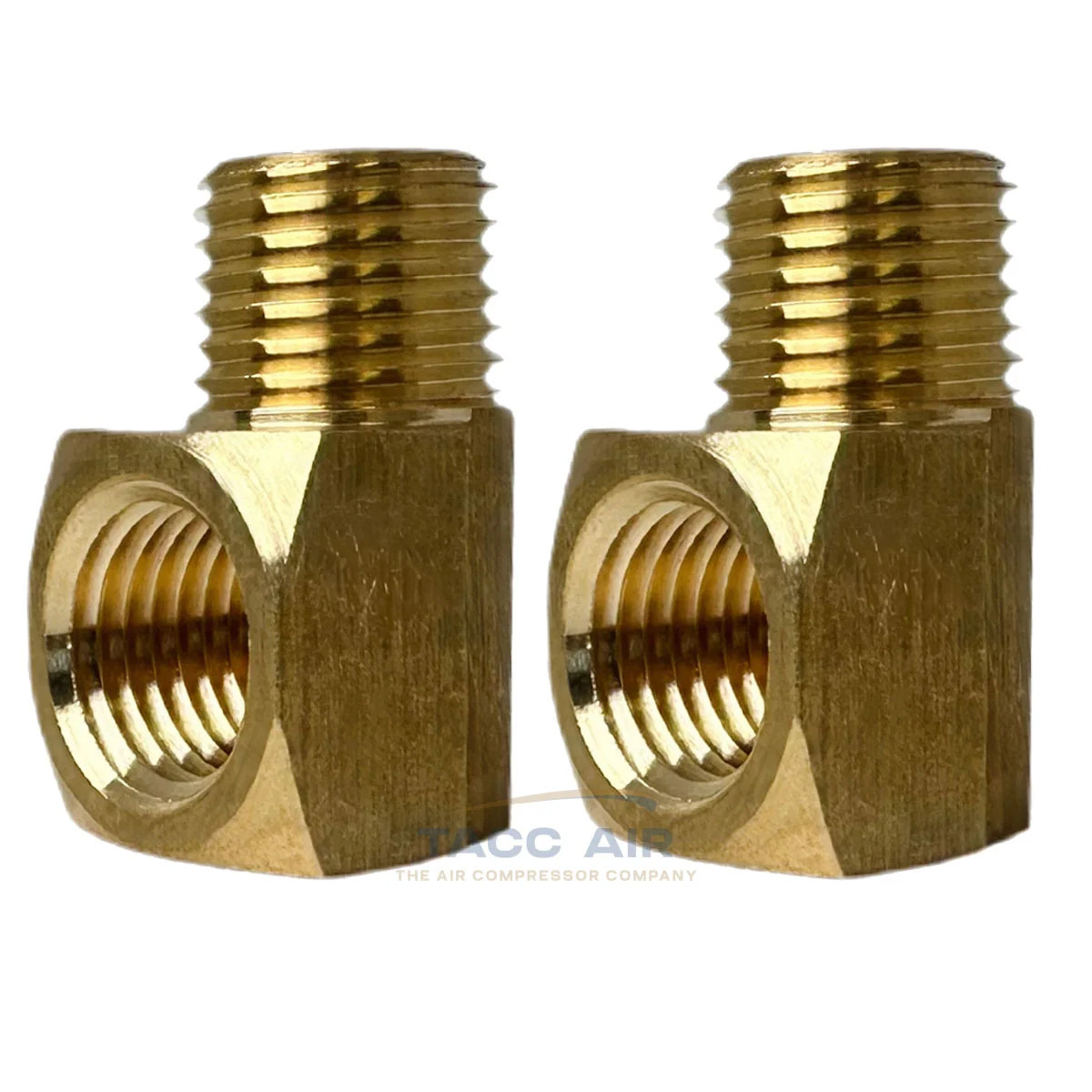 2 Pack 1/4" NPT Brass Street Elbow 90 Degree Pipe Thread Fitting Male Female