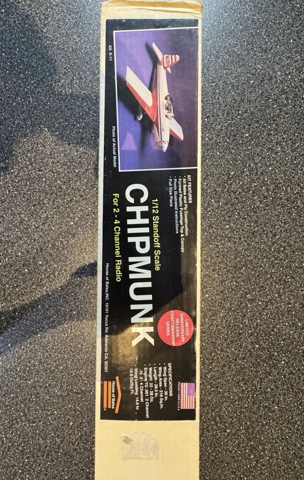 *Chipmunk* R/C Airplane Kit w/36" WS by House of Balsa...1/12 Scale... Unique🔥 - Image 2 of 4