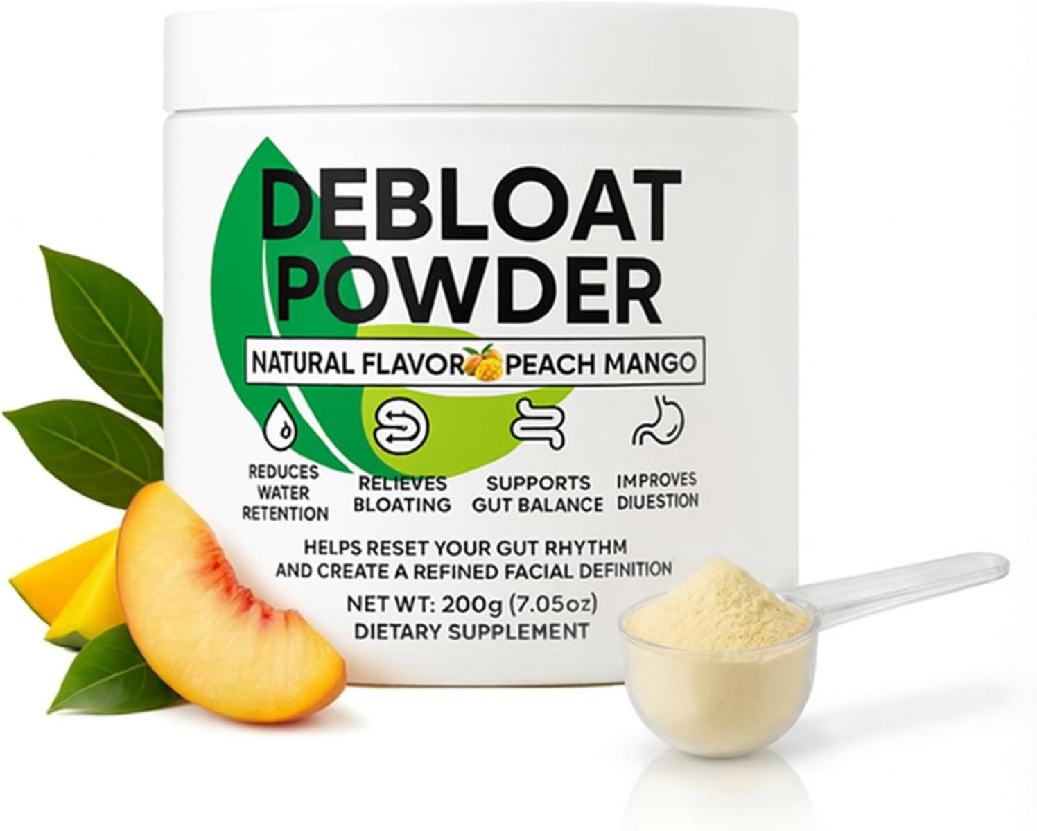 Debloat Powder, Daily Digestion & Debloating Support, Gut Balance & Water Retent