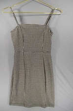 Altar’d State Dress XS Black Cream Gingham Plaid Mini Dress Made in USA