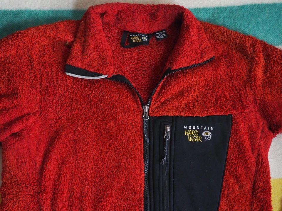 Chaqueta polar de colección Mountain Hardwear roja oxidada negra cremallera exterior mono pila M Foto 2 de 4