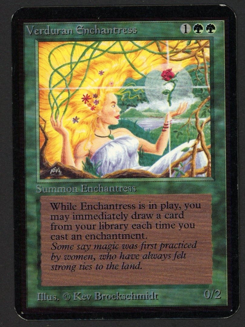 ***Alpha Verduran Enchantress (Indents)*** MTG Alpha Magic Kid Icarus
