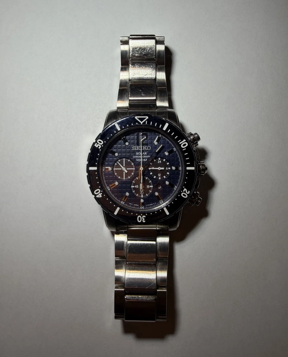 Seiko Solar Chronograph Watches for sale - eBay