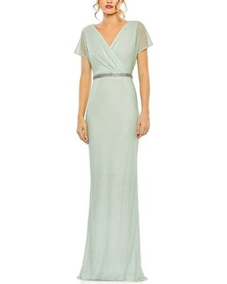 Mac Duggal Größe 2 Kleid mit V-Ausschnitt 151663975 [U]