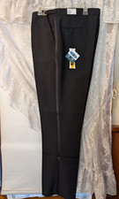 Neil Allyn Formal Collection Men  s Black Tuxedo Pants 37R   Satin Stripe   New