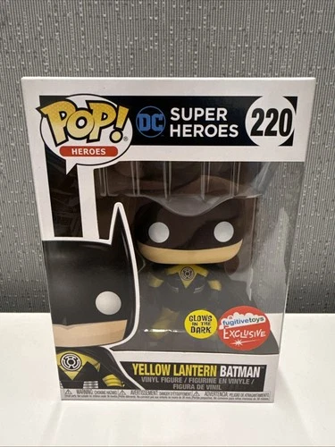 Funko Pop Yellow Lantern Batman Glows in the Dark Fugitive Exclusive  w/ Protect
