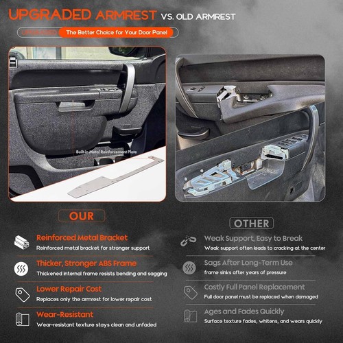 22818465 Front Left Driver Side Door Panel Armrest Repair with Door Release Hand - Picture 7 of 9