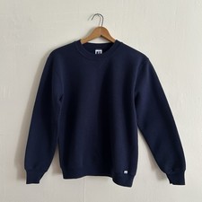 Vintage 90s Russell Athletic Blank Sweatshirt Made in USA Men's Blue Navy Size M