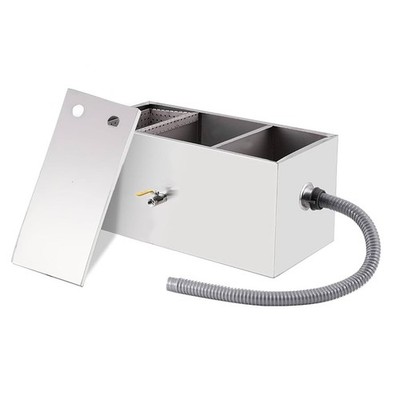 Gewerbe Fettabscheider 54L Edelstahl mit Wasser Ölfilter Abscheider 3 Top