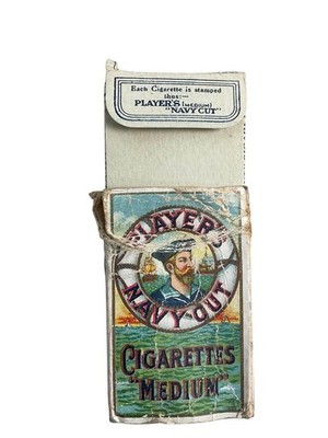 navy cigarette WW2 Canadian Player's Navy Cut Cigarettes Medium Package EMPTY