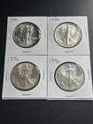 1986 + 1996 American Silver Eagles Lot of (4) Coins Uncirculated 4 oz .999 nice