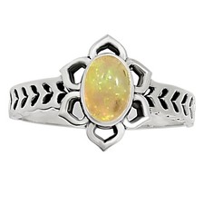 Natural Ethiopian Opal 925 Sterling Silver Ring s.6 Jewelry R-1744