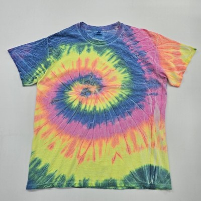 Colortone Herren T-Shirt Blau Batik Größe L Baumwolle