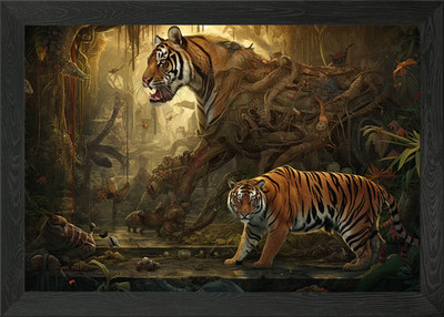 Tiger Vision Digital Art Gerahmtes Wandbild Poster Leinwanddruck Bild