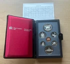 1985 Royal Canadian Mint 7-coin, double dollar proof set with 50% silver dollar