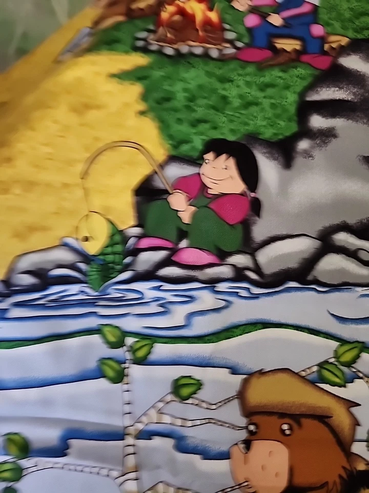 Exploration Camping Theme Cotton Fabric Quilt Scrapbook BY THE YARD Campfire - Image 3 of 4