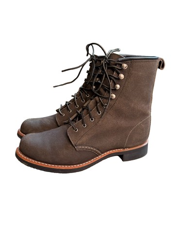Red Wing Heritage Silversmith 3360 boots in Pewter Acampo suede Size 8