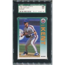 1992 Fleer Update Jeff Kent RC #U-104 SGC 98 Gem Mint 10 Rookie Card Mets Giants