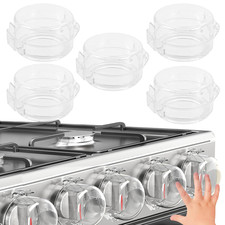 Stove Knob Covers for Child Safety 5 Pack, Small-Size, Clear , Childproof St...