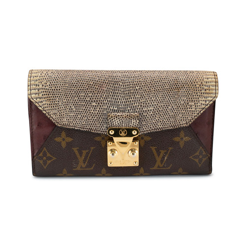 Louis Vuitton Majestueux MI4152 Monogram Canvas Leather Envelope Wallet Bag
