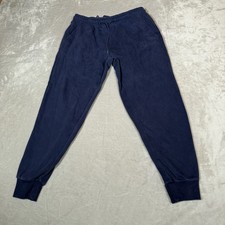 Puma Pants Mens Large Blue Navy Logo Casual Fleece Running Sweatpants Joggers