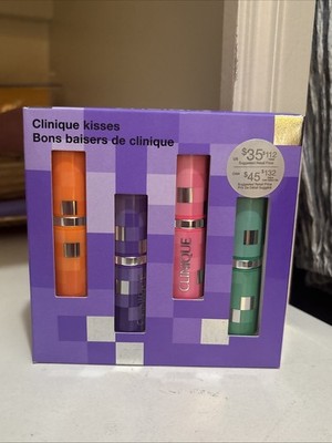 Clinique Kisses 4-Pc Set   Dramatically Different Lipstick Shaping Lip Color NEW