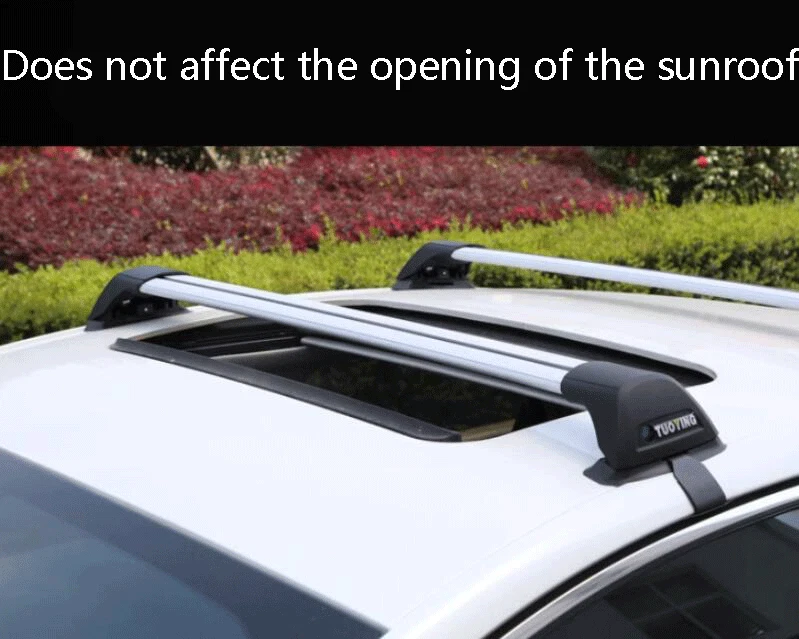 Portaequipajes portaequipajes apto para todos los sedanes riel de techo de acero plateado Foto 4 de 4