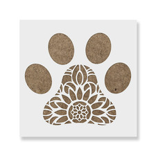 Mandala Dog Paw Print Stencil - Reusable Mylar Stencils for Painting