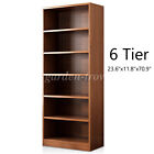6-Tier Bookshelf Wood Bookshelf for Organized and Easy Access Storage, Study