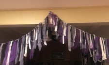 Halloween Themed Garland Black Purple Grey White 12  Feet Long